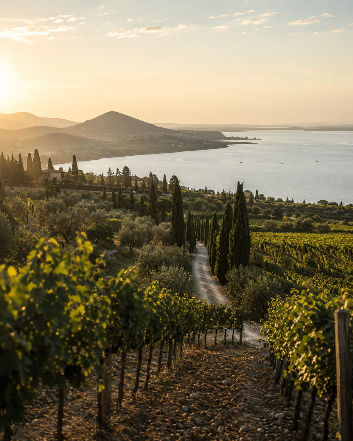 Weinberge von Casello Bondoni zwischen Desenzano und Sirmione am Südufer des Gardasees