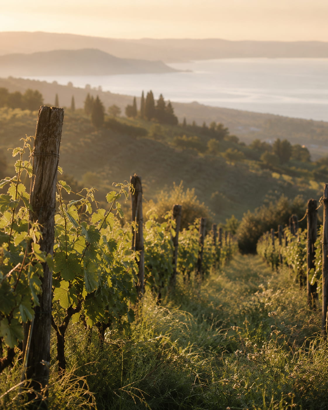 Weinberge von La Rifra bei Desenzano del Garda am Südufer des Gardasees auf kalkhaltigem Tonboden