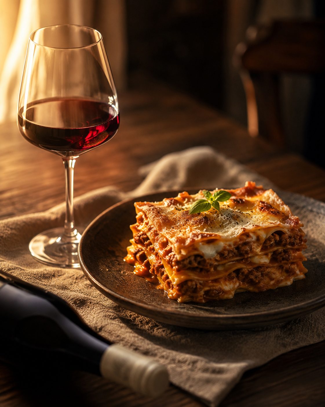 Lasagne al ragù zum Tremante von La Rifra – kräftiger Cabernet Sauvignon vom Gardasee