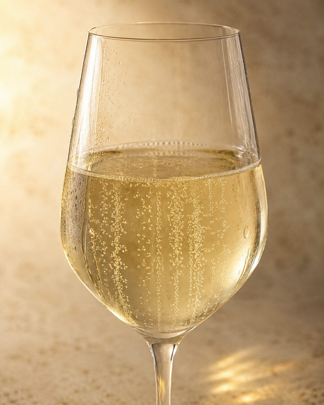Strohgelb mit grünen Reflexen und feiner Perlage im Glas – Follie Follie von La Rifra aus 100 % Turbiana