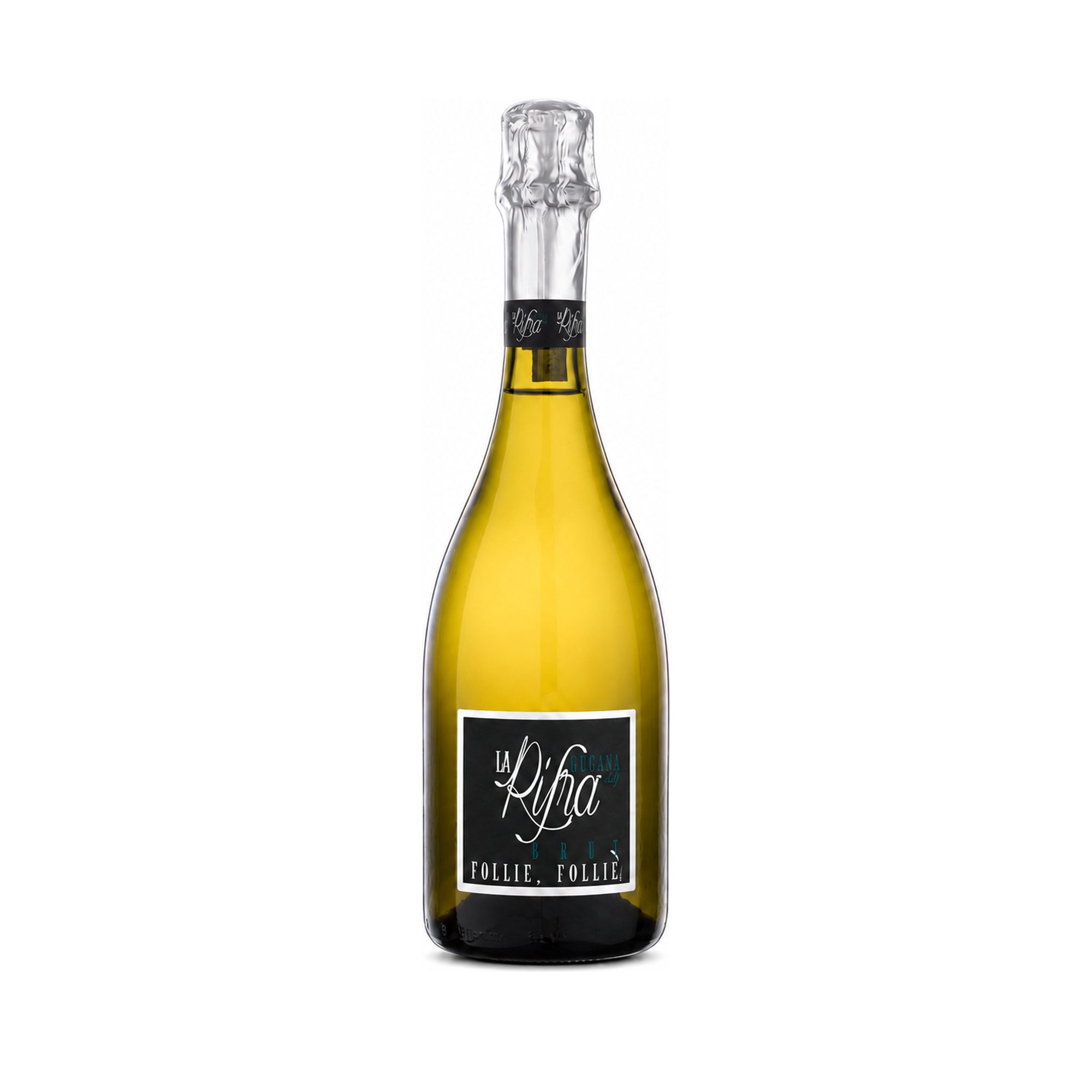 Flasche Follie Follie von La Rifra – Lugana DOC Brut Spumante aus 100 % Turbiana vom Südufer des Gardasees
