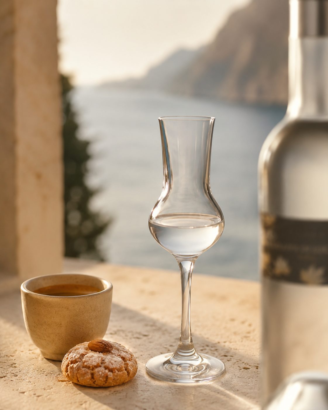Espresso und Amarettino zum Digestif – Grappa di Lugana Tardiva aus Turbiana von Pilandro am Gardasee-Südufer